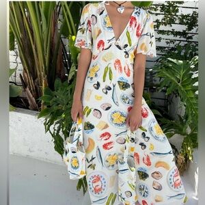 Lisa Says Gah Colorful Print Midi Dress